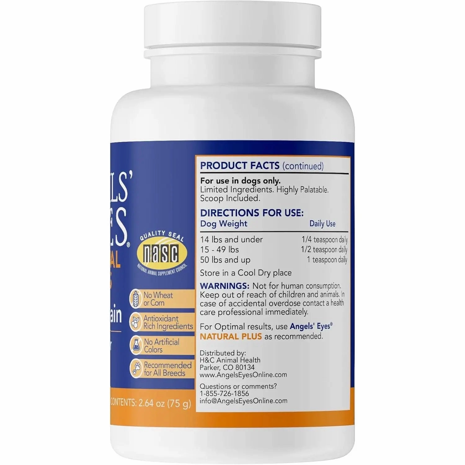 Angels' Eyes Natural Plus Chicken Flavored Powder Tear Stain Supplement for Dogs & Cats