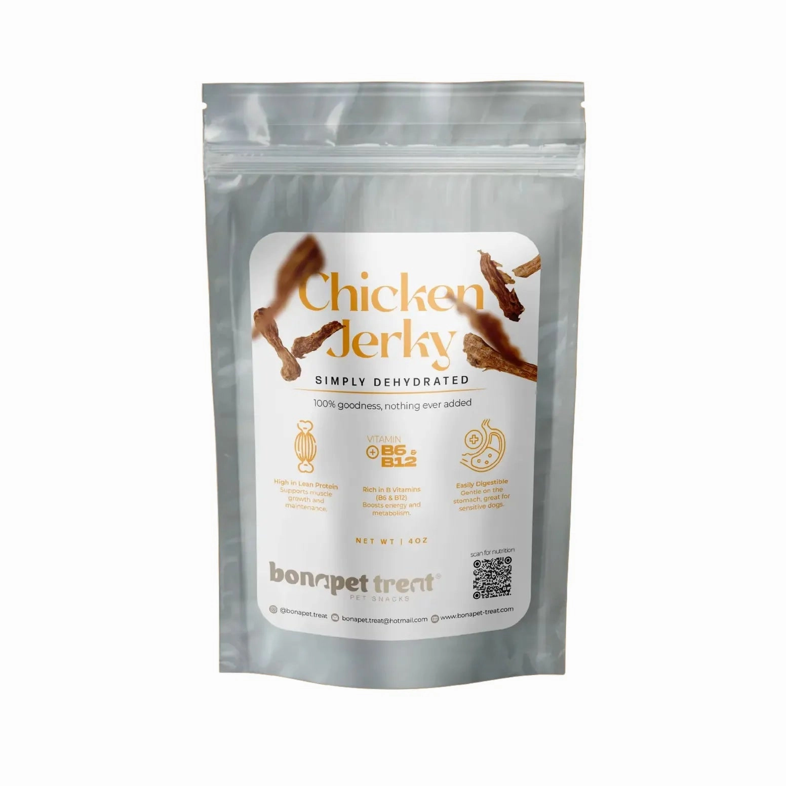 Bonapet All-Natural Chicken Jerky for Healthy Pets 5 oz