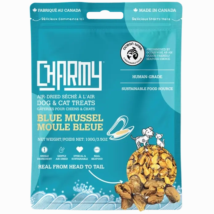 Charmy Pet Blue Mussel Dog Treats 3.8 oz