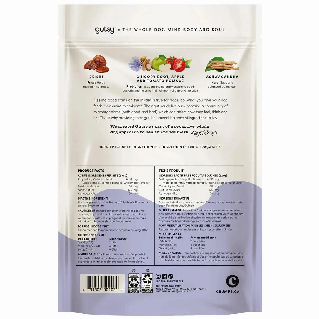 Crumps' Naturals Gutsy Calm Bites ?C Stress Relief with Prebiotic Power