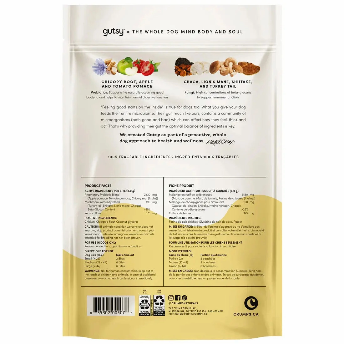 Crumps' Naturals Gutsy Immune Bites with Functional Mushrooms