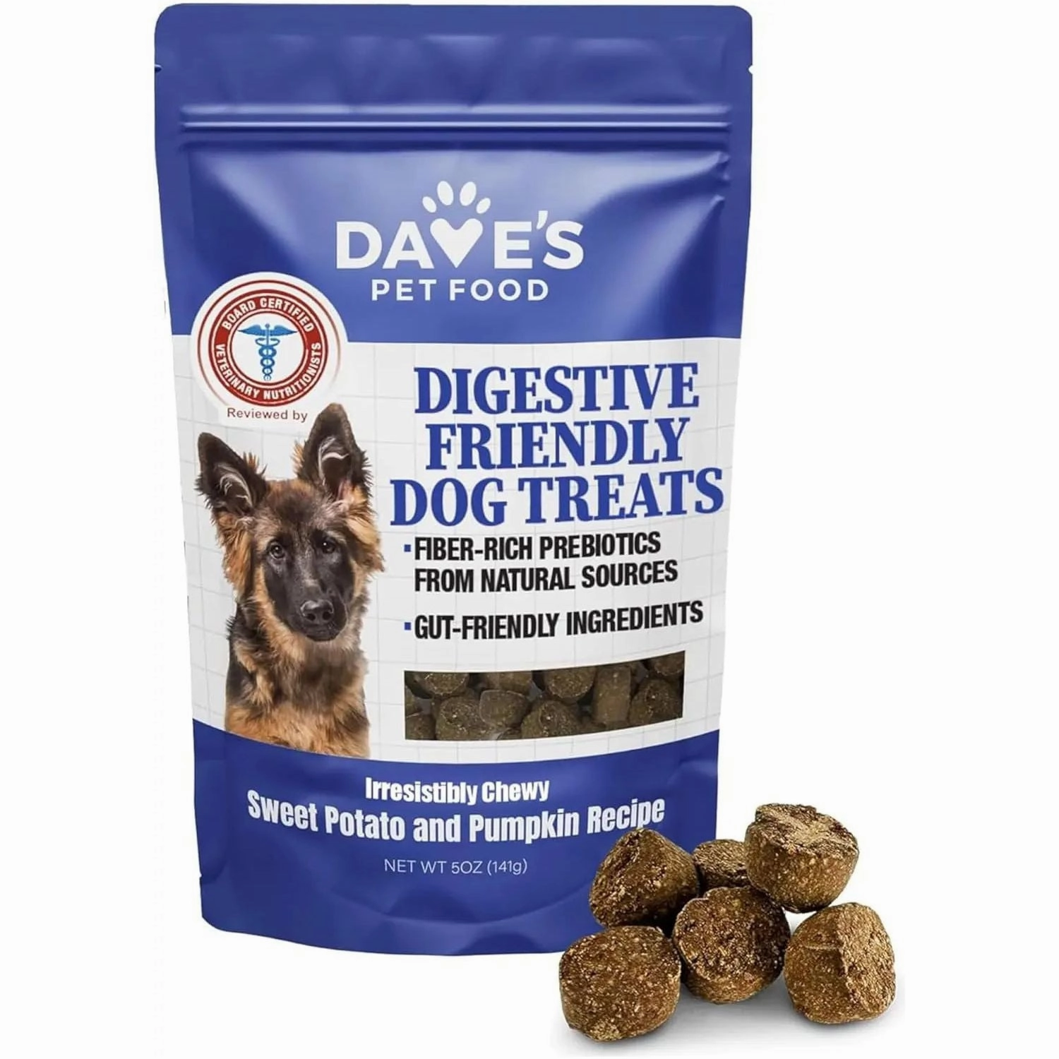 Dave's Pet Food Sensitive Stomach Sweet Potato & Pumpkin Grain-Free Soft & Chewy Dog Treats 5oz