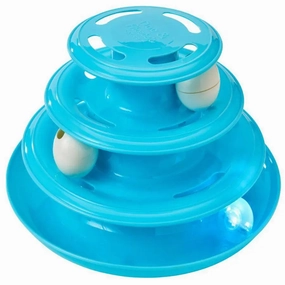 Doc & Phoebe Forever Fun Treat Track Cat Treat Dispenser Blue 5.25 in