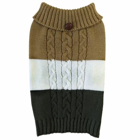 Fashion Pet Color Block Cable Dog Sweater