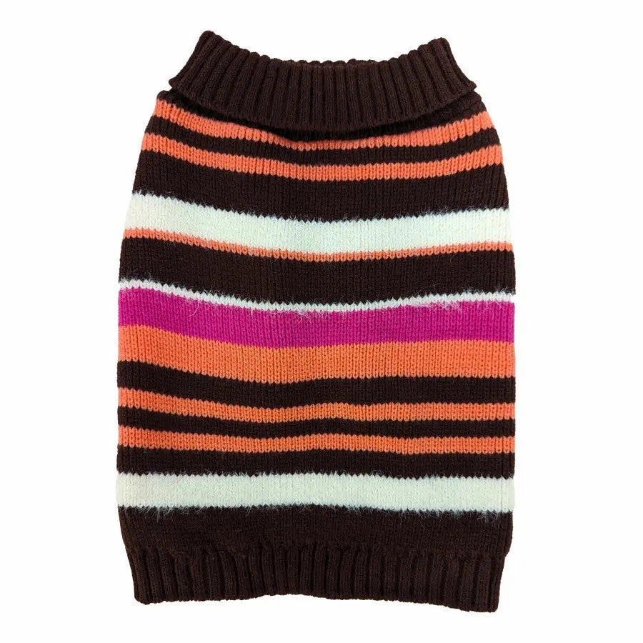 Fashion Pet Retro Stripe Sweater Plum