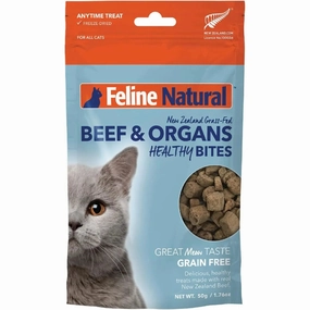 Feline Natural Beef Healthy Bites Grain-Free Freeze-Dried Cat Treats 1.76oz