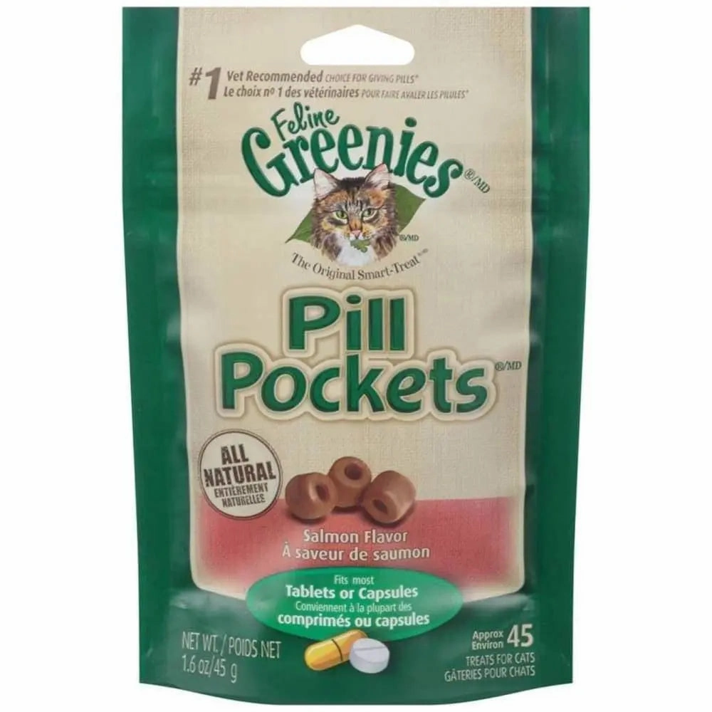 Greenies FELINE Pill Pockets Salmon Flavor Cat Treats