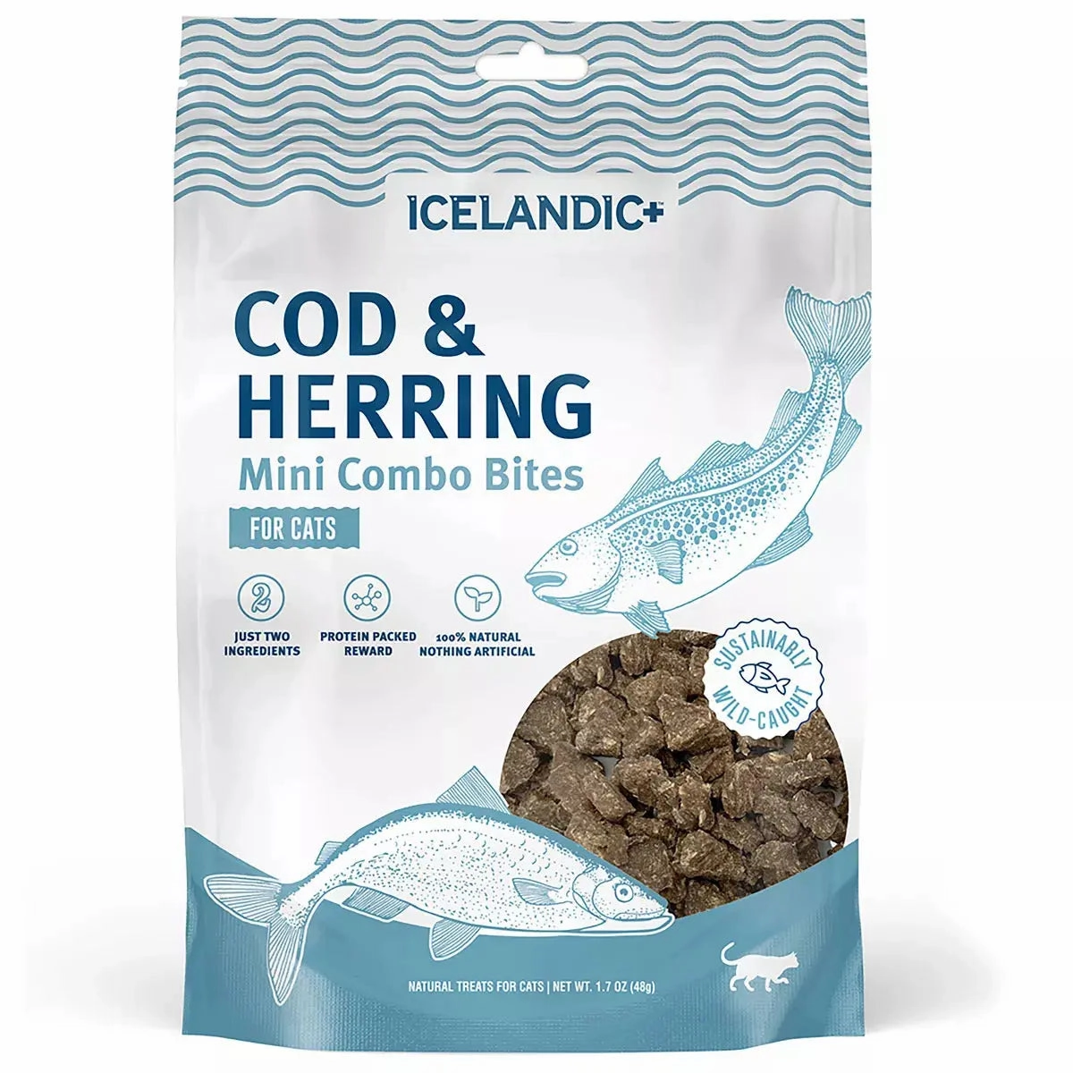 Icelandic  Cod & Herring Mini Combo Bites Treats For Cats 1.7 oz