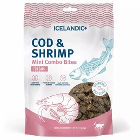 Icelandic  Cod & Shrimp Mini Combo Bites Treats For Cats 1.7 oz