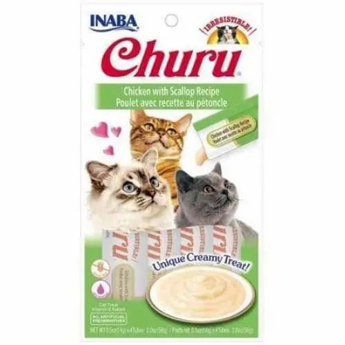 Inaba Churu Chicken with Scallop Recipe Creamy Cat Treat
