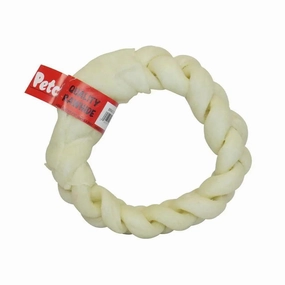 Lennox? Natural Premium Rawhide Braid Donut Dog Treats 20 Count X 6"