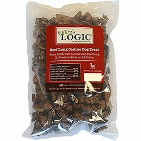 Nature's Logic Beef Lung Dehydrated Dog Treats 1 lb. Bag