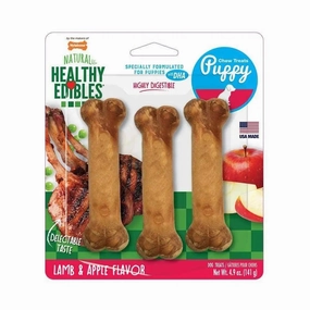 Nylabone? Healthy Edibles? Lamb & Apple Flavor Long Lasting Puppy Chews Treats Regular Up to 25 Lbs