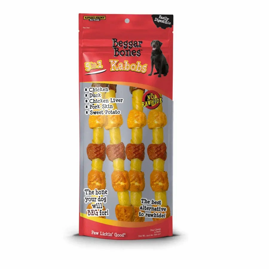 Savory Prime Beggar Bone 5 in 1 Kabobs Dog Treats