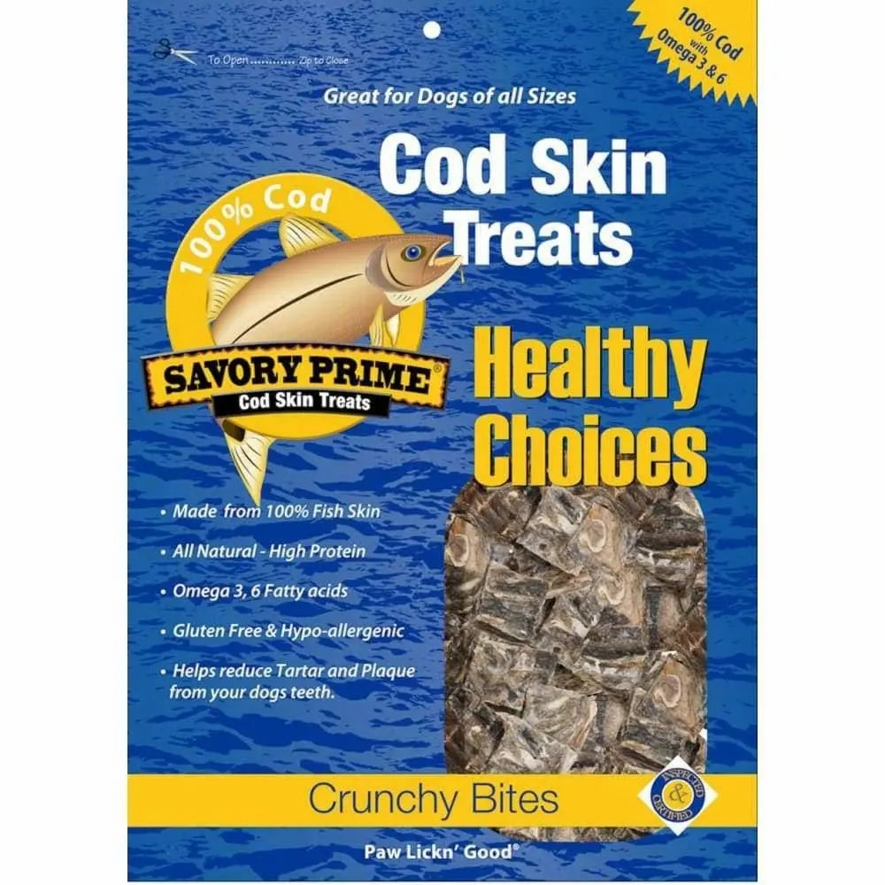 Savory Prime Cod Skin Crunchy Bites Dog Treats