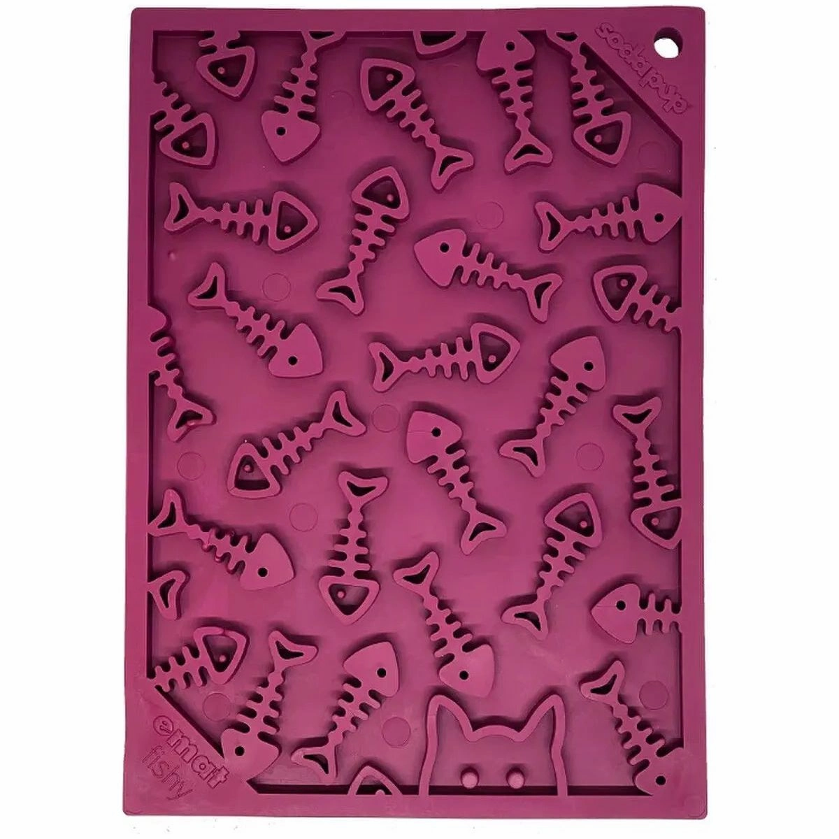 SodaPup TPE eMat Fishy Enrichment Lick Mat Plum