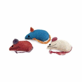 Spot? Colored Burlap Mice? Catnip Cat Toys 3 Count