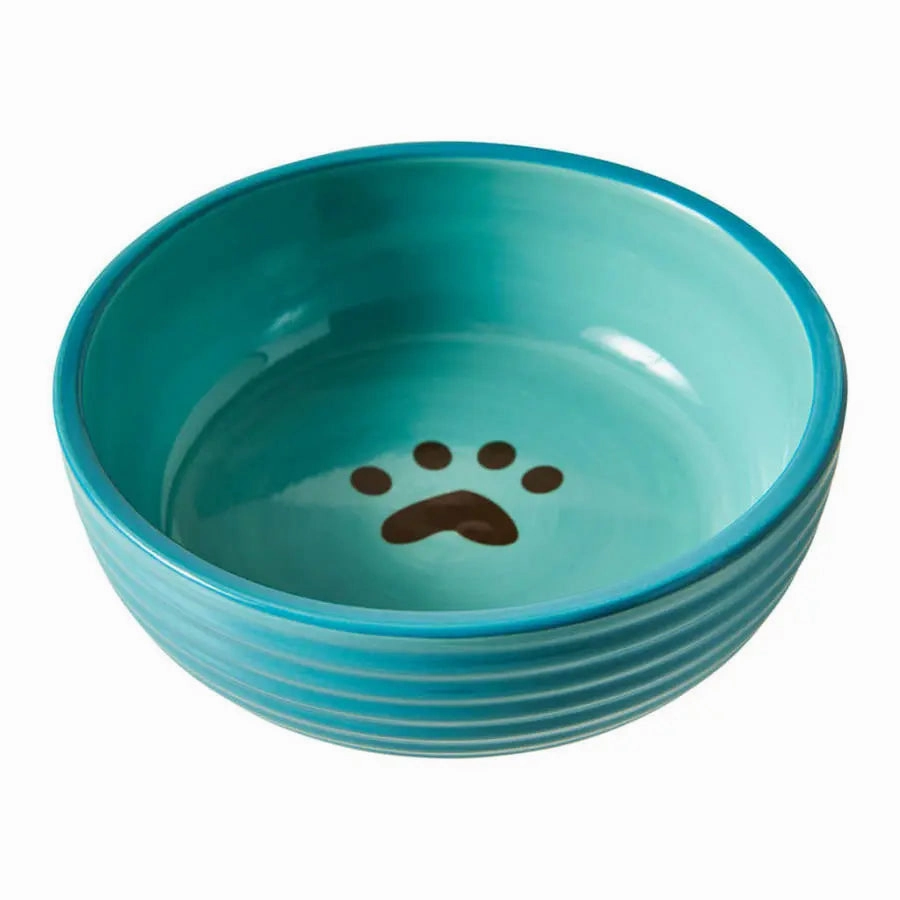 Spot Elegance Ribbed Stoneware Dog Bowl