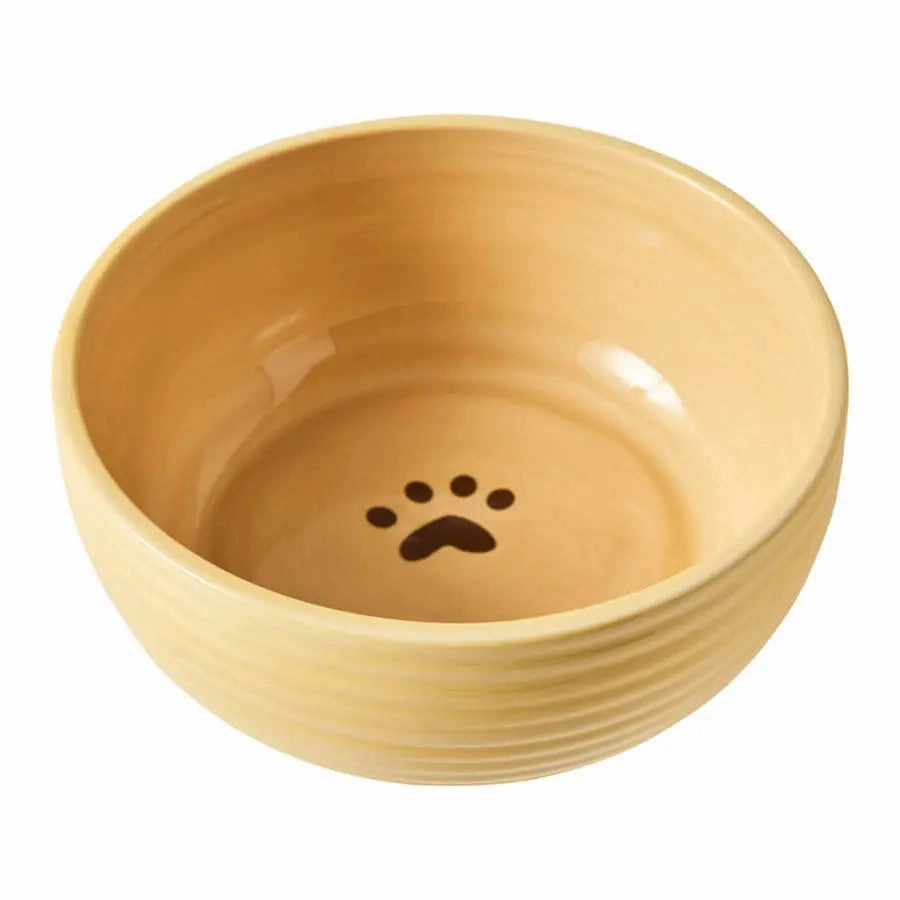 Spot Elegance Ribbed Stoneware Dog Bowl