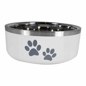 ThoozyPet Double Wall Dog & Cat Bowl with Paws