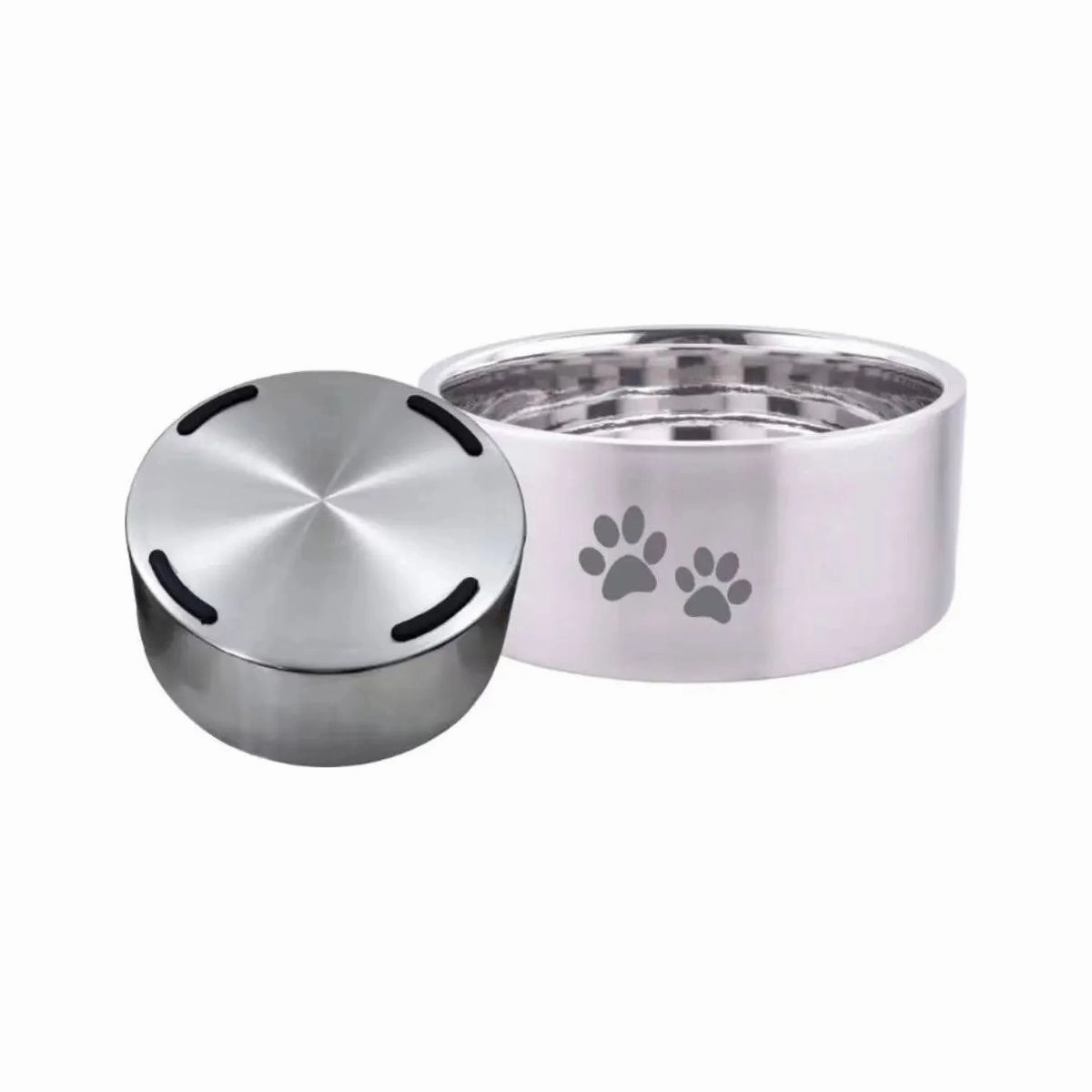 ThoozyPet Double Wall Dog & Cat Bowl with Paws