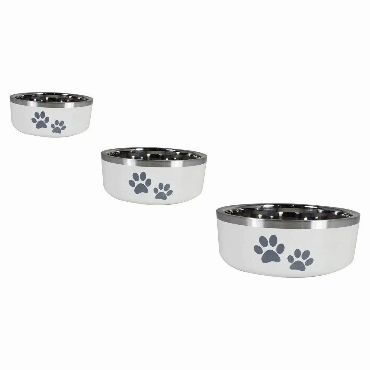 ThoozyPet Double Wall Dog & Cat Bowl with Paws