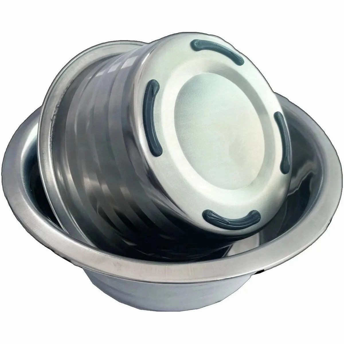 ThoozyPet Standard Feeding Dishes with Silver Stripe