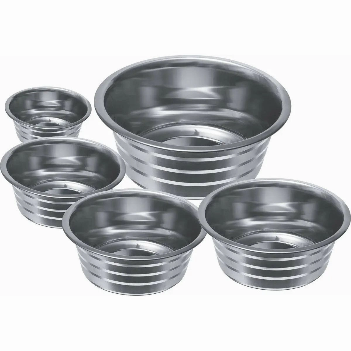 ThoozyPet Standard Feeding Dishes with Silver Stripe