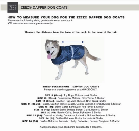 Zeez Dapper Waterproof Showerproof Dog Coat